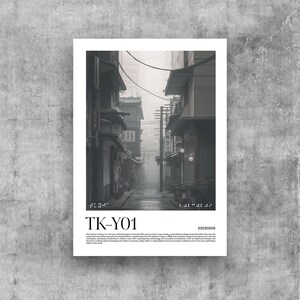 NeutralElements® Series — Retro Tokyo Alley Poster, Fine Art DinA1 — Utilitarianism, Minimalism