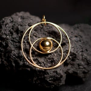 14K Solid Gold Vesica Piscis Necklace, Sacred Geometry Jewelry, Spiritual Necklace for Women, Yoga Necklace, Gift for Her, Gift for Him