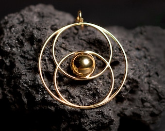 14K Solid Gold Vesica Piscis Necklace, Sacred Geometry Jewelry, Spiritual Necklace for Women, Yoga Necklace, Gift for Her, Gift for Him