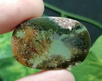Moss agate, landscape cabochon
