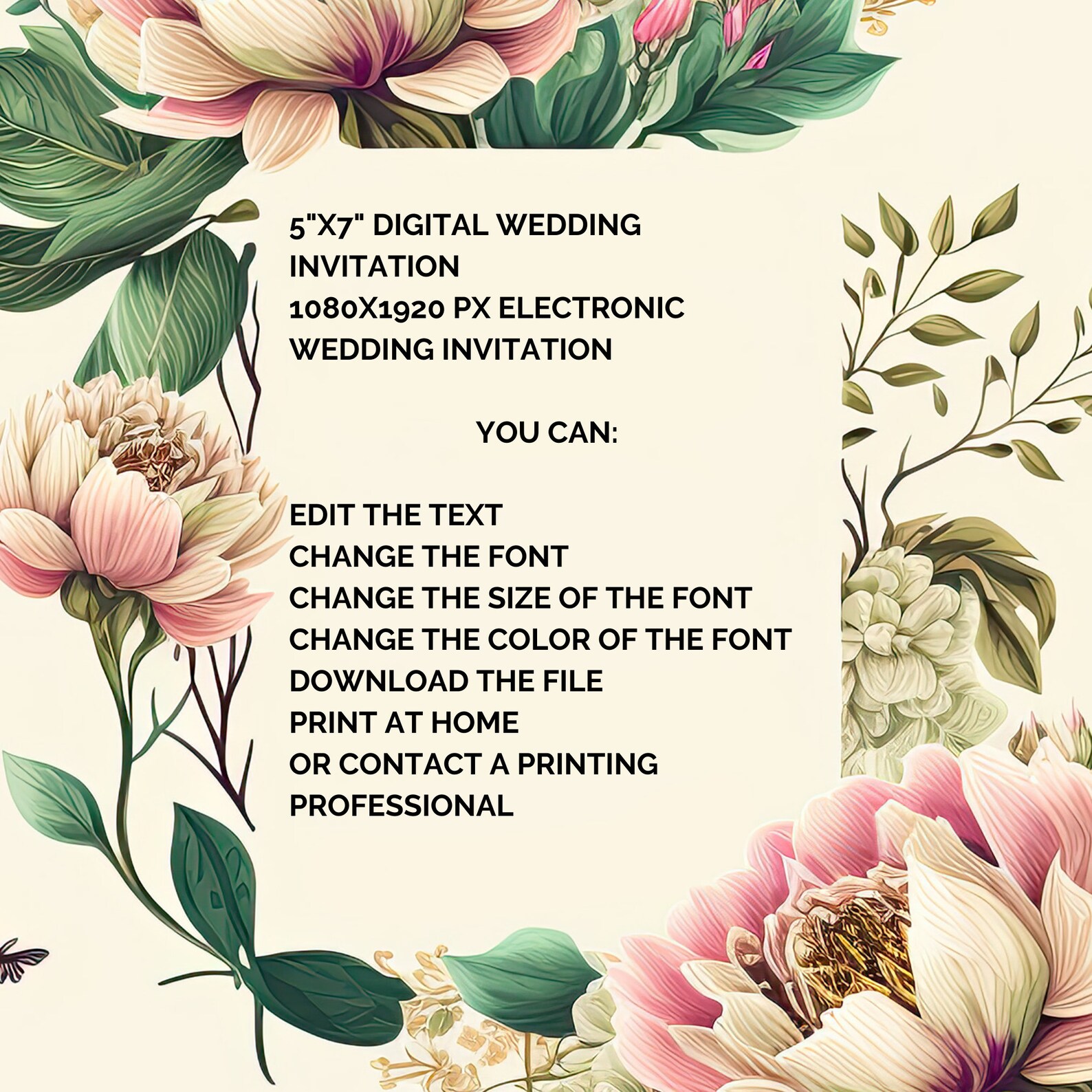 Wedding Invitation Editable Printable Invitation Eletronic Invitation ...