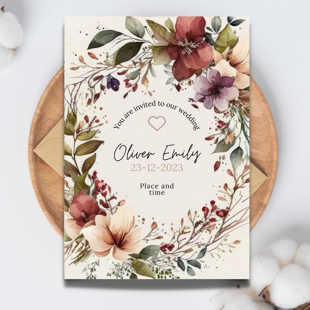Wedding Invitation Editable Printable Invitation Eletronic Invitation ...