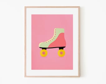 Roller Skates | Flashback | Retro Art Print | Vintage Trendy Art Print | Wall Decor | 80's Theme Art Print | Sports Art | Skating Art