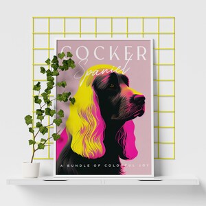 Cocker Spaniel Timeless Grace / Cartel de perro retro / Arte de mascotas de moda / Impresión de arte de moda vintage / Cartel de perro Spaniel imagen 7