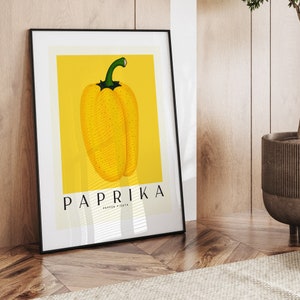 Paprika Fiesta Yellow, Vintage Kitchen Art Print, Food Illustration, Retro Style, Dining Room Decor, Digital Print image 10