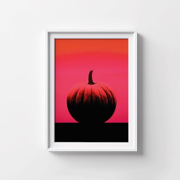 Midnight Allure Glamorous Pumpkin Poster, Art Print, Vintage Retro Art, Halloween Theme, Living Room Wall Art, Digital Download