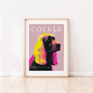 Cocker Spaniel Timeless Grace / Cartel de perro retro / Arte de mascotas de moda / Impresión de arte de moda vintage / Cartel de perro Spaniel imagen 10