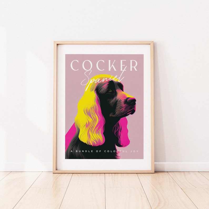 Cocker Spaniel Timeless Grace / Cartel de perro retro / Arte de mascotas de moda / Impresión de arte de moda vintage / Cartel de perro Spaniel imagen 10