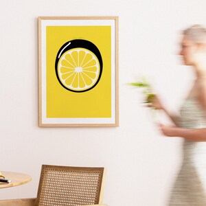 Zesty Lemon Poster Minimalist Fruit Wall Art Bright Kitchen Decor Perfect for Foodies and Modern Home Enthusiasts Yellow Kitchen Art image 7