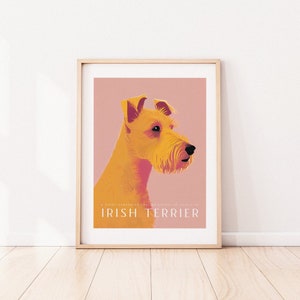 Irish Terrier Retro Dog Poster Striking Hues Dog Pet Art Vintage Trendy Art Print Dog Poster Vintage Dog Art Print image 7