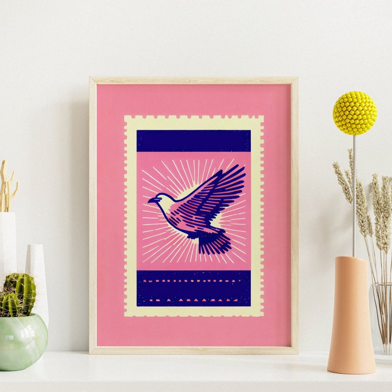 Electric Eagle Abstract Stamp Poster Vibrant Wall Art Perfect for Modern Homes and Art Enthusiasts Trendy Home Decor Accent image 8