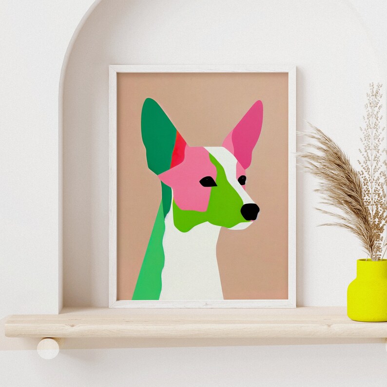 Dynamic Zoo Retro Art Print Bold Profile Pet Art Vintage Trendy Art Print Zoo Poster Modern Home Decor image 2