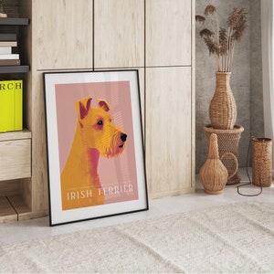 Irish Terrier Retro Dog Poster Striking Hues Dog Pet Art Vintage Trendy Art Print Dog Poster Vintage Dog Art Print image 6