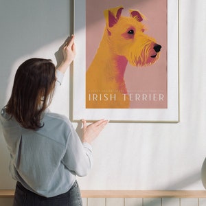 Irish Terrier Retro Dog Poster Striking Hues Dog Pet Art Vintage Trendy Art Print Dog Poster Vintage Dog Art Print image 8