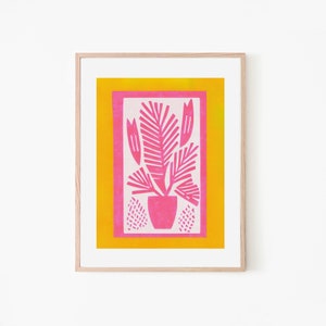 Palm Plant Stamp Tropical Minimalist Wall Art Perfect for Plant Lovers Trendy Home Decor for Modern Spaces image 1