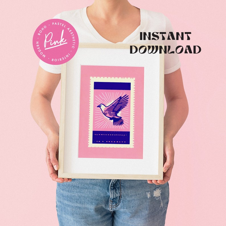 Electric Eagle Abstract Stamp Poster Vibrant Wall Art Perfect for Modern Homes and Art Enthusiasts Trendy Home Decor Accent image 9