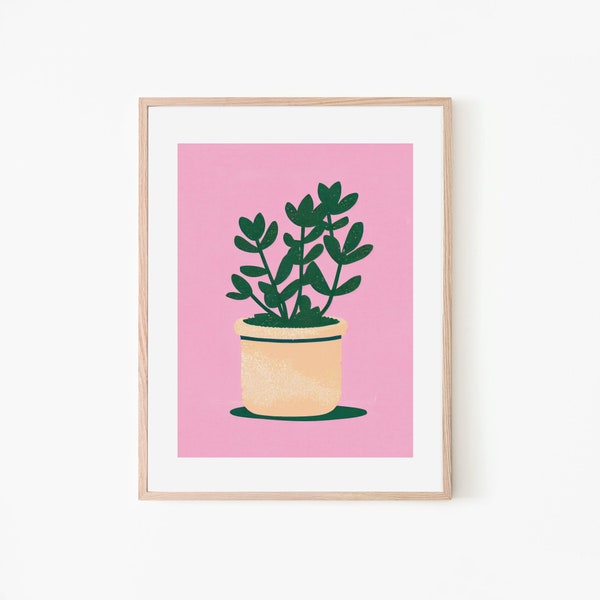 Succulent Simplicity Senecio Rowleyanus Retro Poster | Botanical Wall Art | Minimalist Decor | Boho Home | Plant Lady Gift | Green Decor