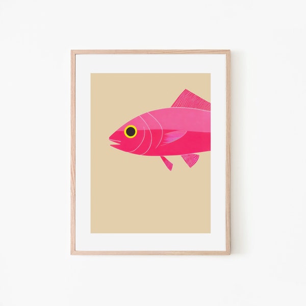 Retro Gurnard | Exhibition Bold Poster | Sea Creature | Vintage Trendy Art Print | Nautical Wall Decor | Ocean Theme Art Print