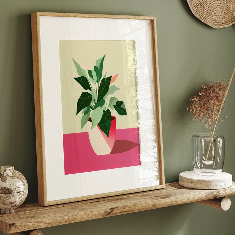 Aglaonema Minimalist Vintage Plant Retro Poster Botanical Art Modern Wall Decor Scandinavian Design Greenery Poster Home Office image 10