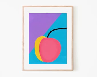 Peachy Retro Bold Typography Wall Art | Vibrant Peach Poster | Gift for Bold Art Lovers | Boho Vintage Decor | Minimalist Art