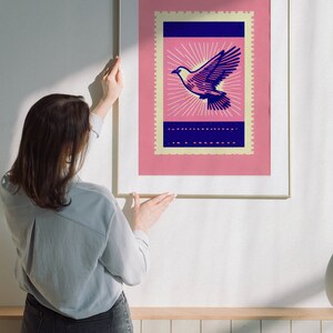 Electric Eagle Abstract Stamp Poster Vibrant Wall Art Perfect for Modern Homes and Art Enthusiasts Trendy Home Decor Accent image 10