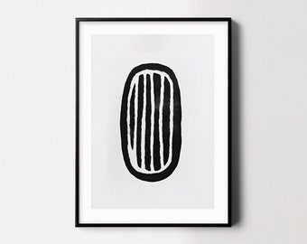 Minimalist Potato Poster | Inky Textures | Botanical Art | Black and White Art | Kitchen Art | Minimalist Art | Digital Download