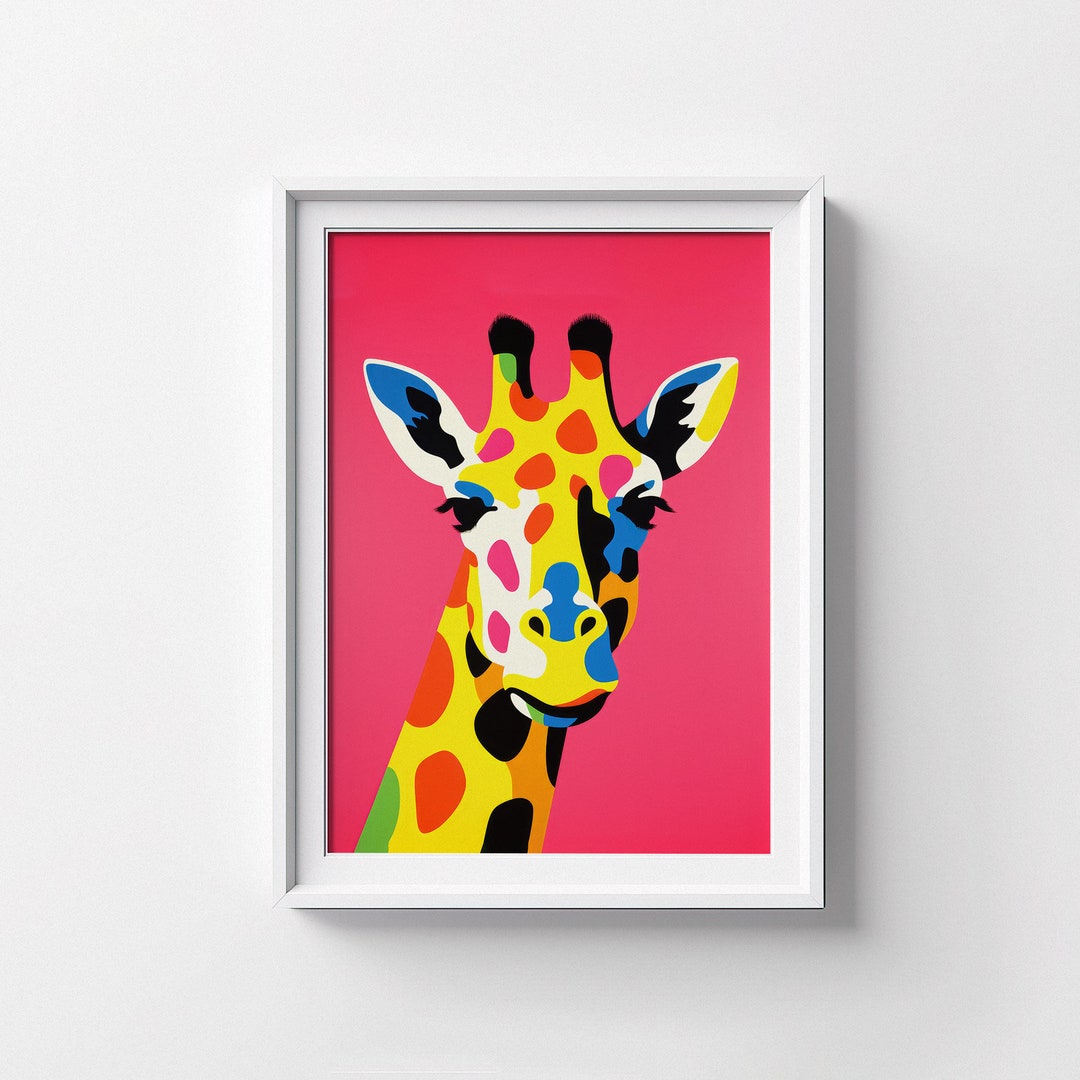 Minimalist Giraffe A Bold Simplistic Art Print Animal Art Print