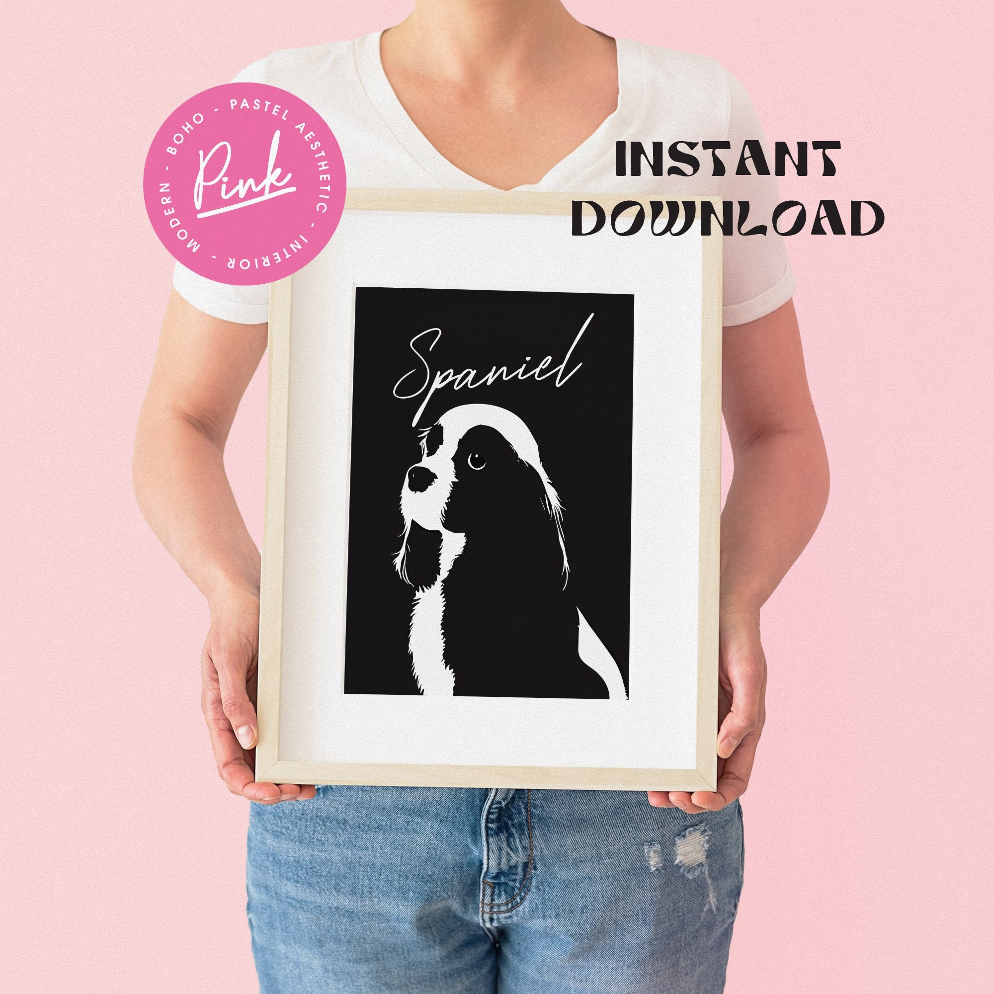 English Cocker Spaniel Retro Dog Art Artful Display Pet Art Vintage