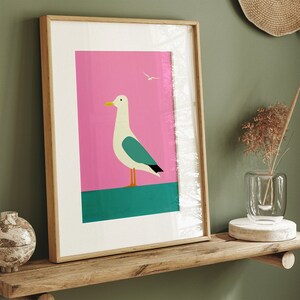 Seagull Serenade Nostalgic Poster Bird Art Vintage Trendy Art Print Wall Decor Coastal Theme Art Print Beach Decor Print Poster image 8