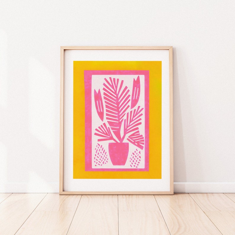 Palm Plant Stamp Tropical Minimalist Wall Art Perfect for Plant Lovers Trendy Home Decor for Modern Spaces image 3