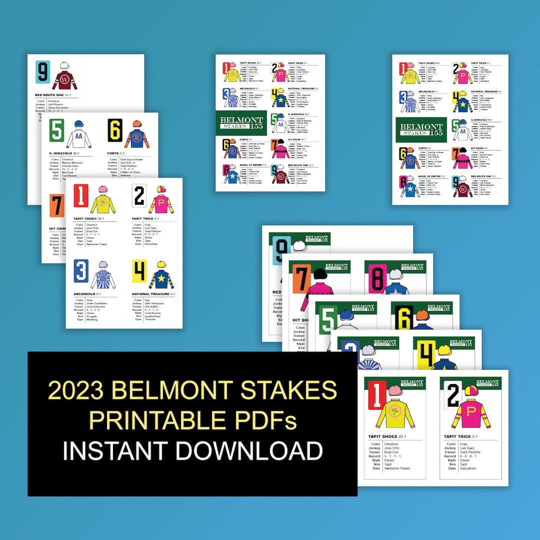 Belmont Stakes INSTANT DOWNLOAD Printable Cards Belmont Party - Etsy