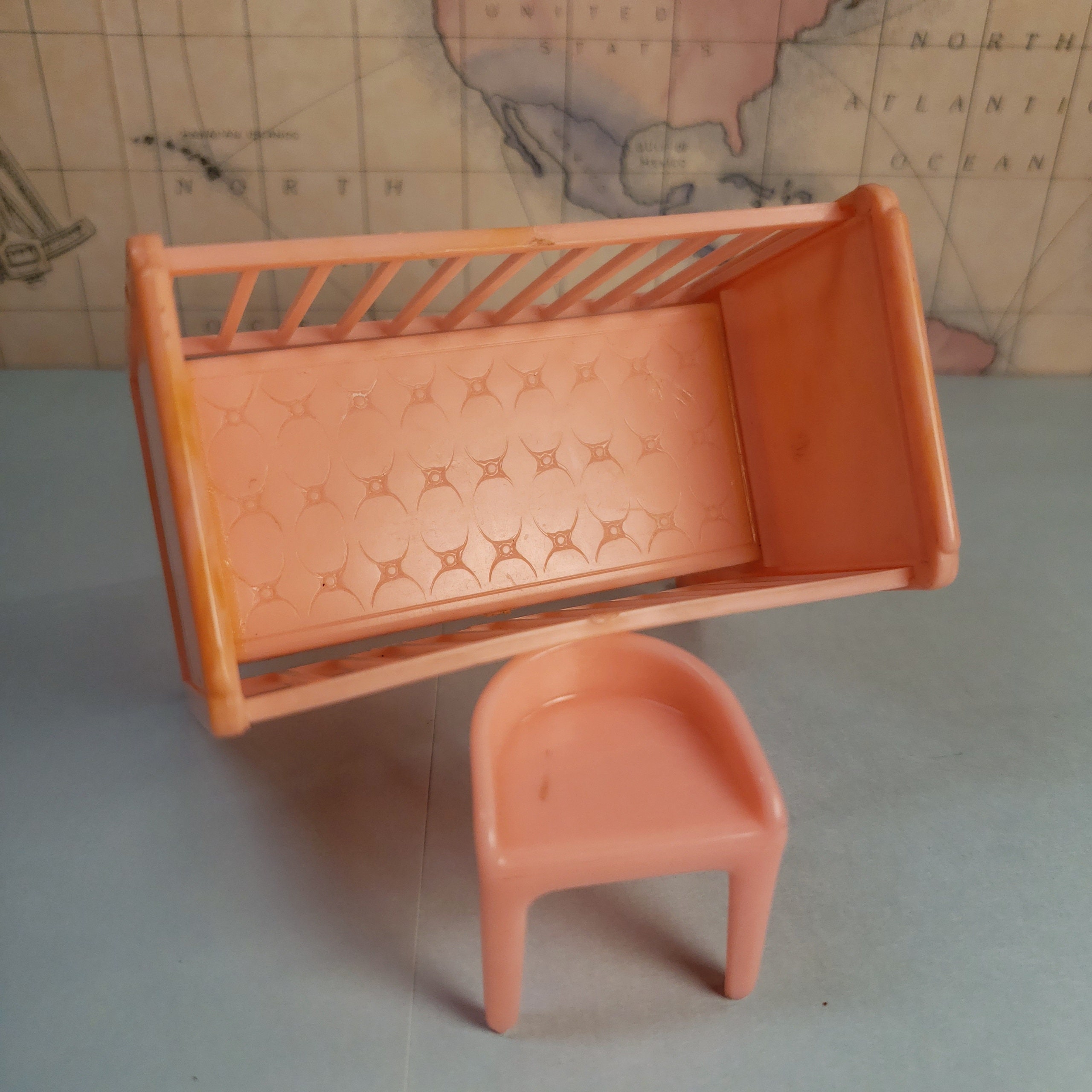 Vintage Assorted 1950's Plasco Dollhouse Furniture Crib Etsy