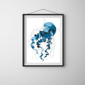 Stampa "Medusa", Illustrazione, Disegno, Acquerello, Stampa, Arte, Arte Grafica, Arte Animale, Arredamento, Home Decor