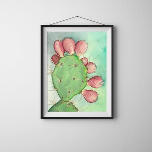 Stampa "Fico d'India", Illustrazione, Disegno, Acquerello, Stampa, Arte, Arte Grafica, Arte Botanica, Arredamento, Home Decor