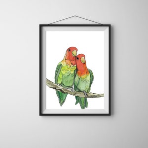 Stampa "Inseparabili", Illustrazione, Disegno, Acquerello, Stampa, Arte, Arte Grafica, Arte Animale, Arredamento, Home Decor