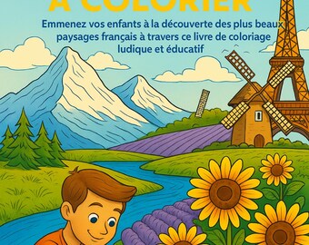 Kids Coloring Book | French Landscapes to Color | Fun Activities | Creative Gift for 3-8 Year Olds | 75 Pages