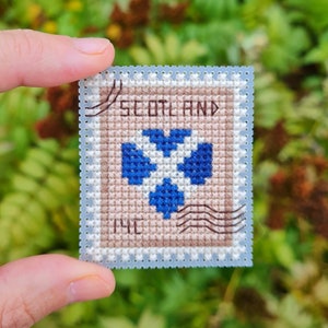 Patrón de punto de cruz de sello postal de Escocia Patrón de punto de cruz de bandera de Escocia para principiantes Punto de cruz de Escocia Descarga instantánea PDF