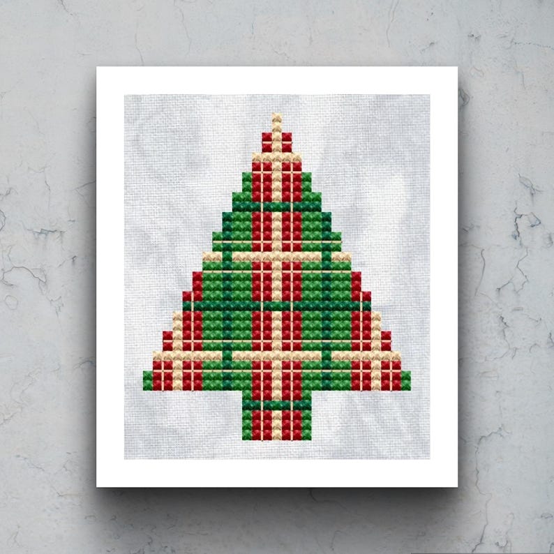 Christmas Tree Cross Stitch Pattern, Winter Embroidery (PDF) image 2