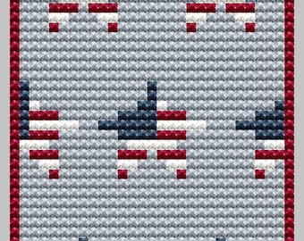 Tag étoiles patriotiques motif point de croix fête de l'indépendance Etats-Unis point de croix broderie patriotique Happy 4 juillet Téléchargement instantané PDF
