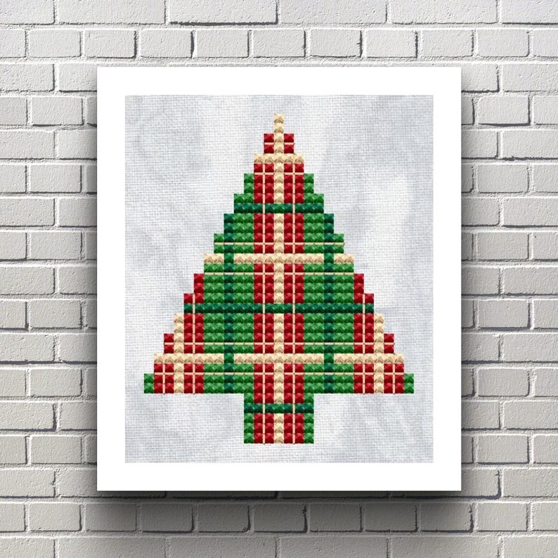 Christmas Tree Cross Stitch Pattern, Winter Embroidery (PDF) image 3