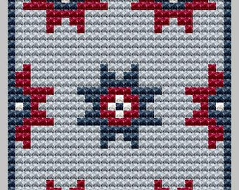 Tag patriotique motif point de croix fête de l'indépendance Etats-Unis point de croix broderie patriotique Happy 4 juillet Téléchargement instantané PDF