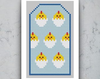 Easter Chickens Cross Stitch Pattern: Primitive Birds Embroidery (PDF Download)