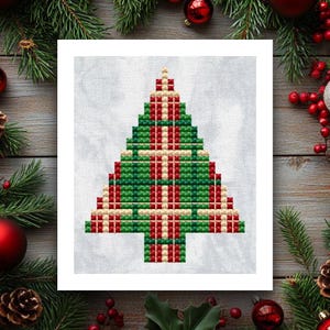 Christmas Tree Cross Stitch Pattern, Winter Embroidery (PDF) image 1