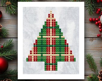Christmas Tree Cross Stitch Pattern, Winter Embroidery (PDF)