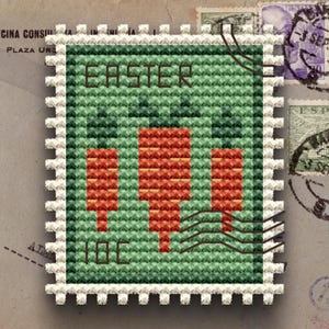 Easter Carrot Cross Stitch Pattern: Spring Vegetables, Easy PDF Download