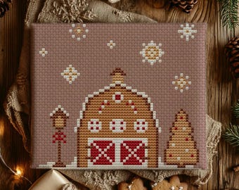 Schema punto croce "Fattoria di pan di zenzero", Natale invernale (schema PDF)
