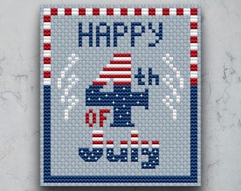 Happy 4th of July Cross Stitch Pattern (PDF Download)