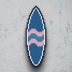 Surfbrett Kreuzstichmuster: Sommer Lesezeichen (PDF Download)