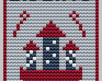 Tag patriotique motif point de croix fête de l'indépendance Etats-Unis point de croix broderie patriotique Happy 4 juillet Téléchargement instantané PDF