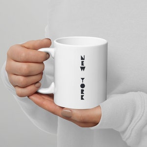 Modern New York Mug: Gray Typographic Design